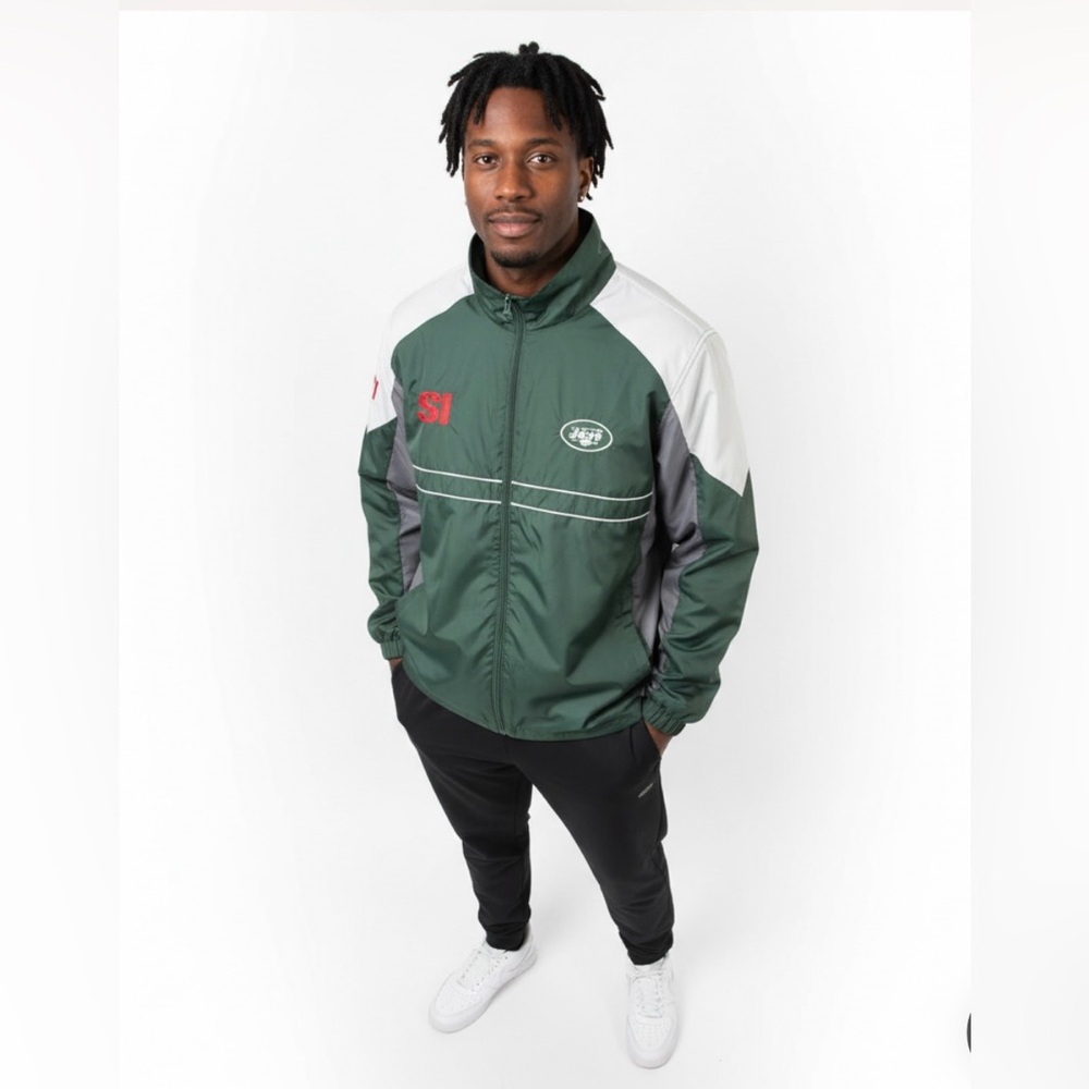 Jets‎ windbreaker Men's Green and Gray Windbreaker